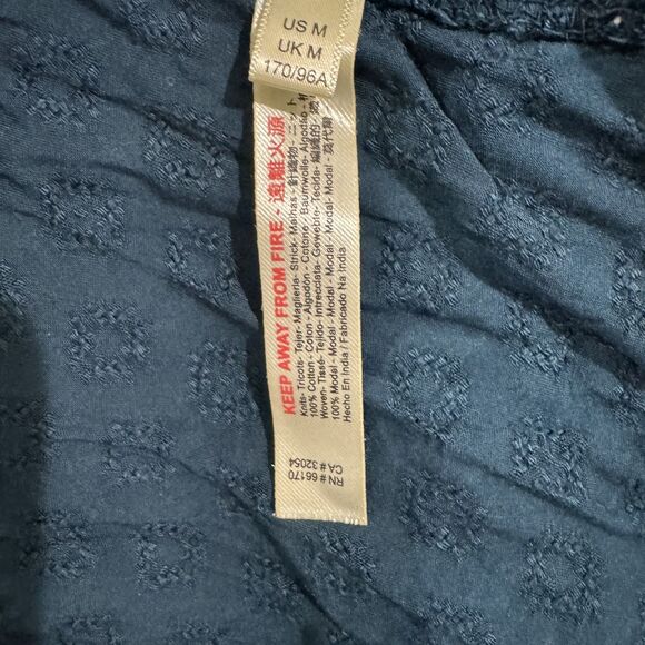 Free People Jerry Lounge Dress Women's Medium Teal Blue Graphic Oversized - Picture 7 of 8